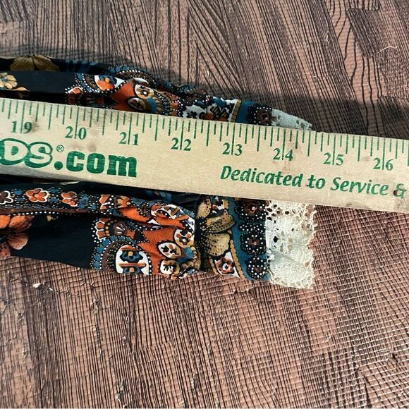 Vintage 1970's 70s Denise L Paisley Lace Prairie Hippie Trim Cotton Maxi Dress - Picture 4 of 10